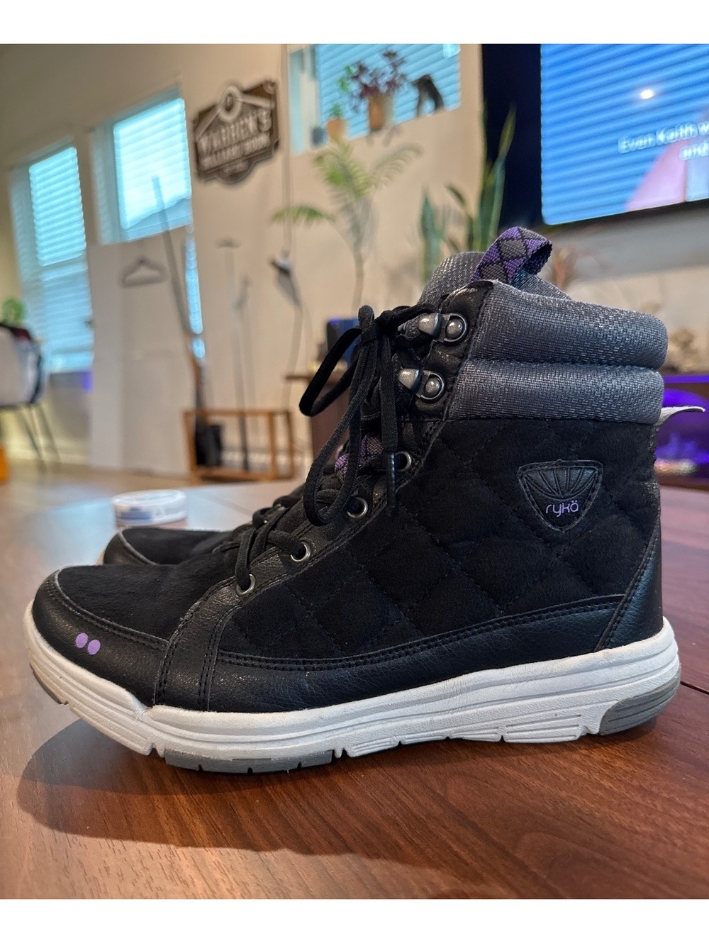 Ryka Aurora Black Quilted High-Top Sneakers Boots